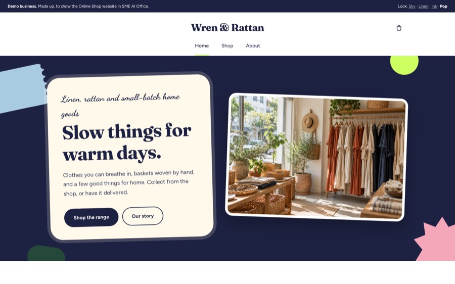 Wren & Rattan in the Pop look