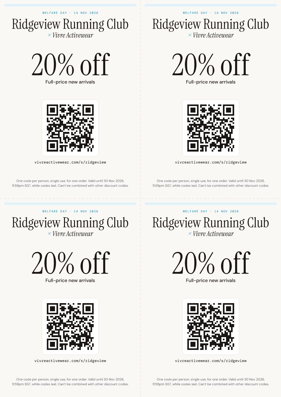 A sheet of four pocket cards, each with the offer and its own QR code.