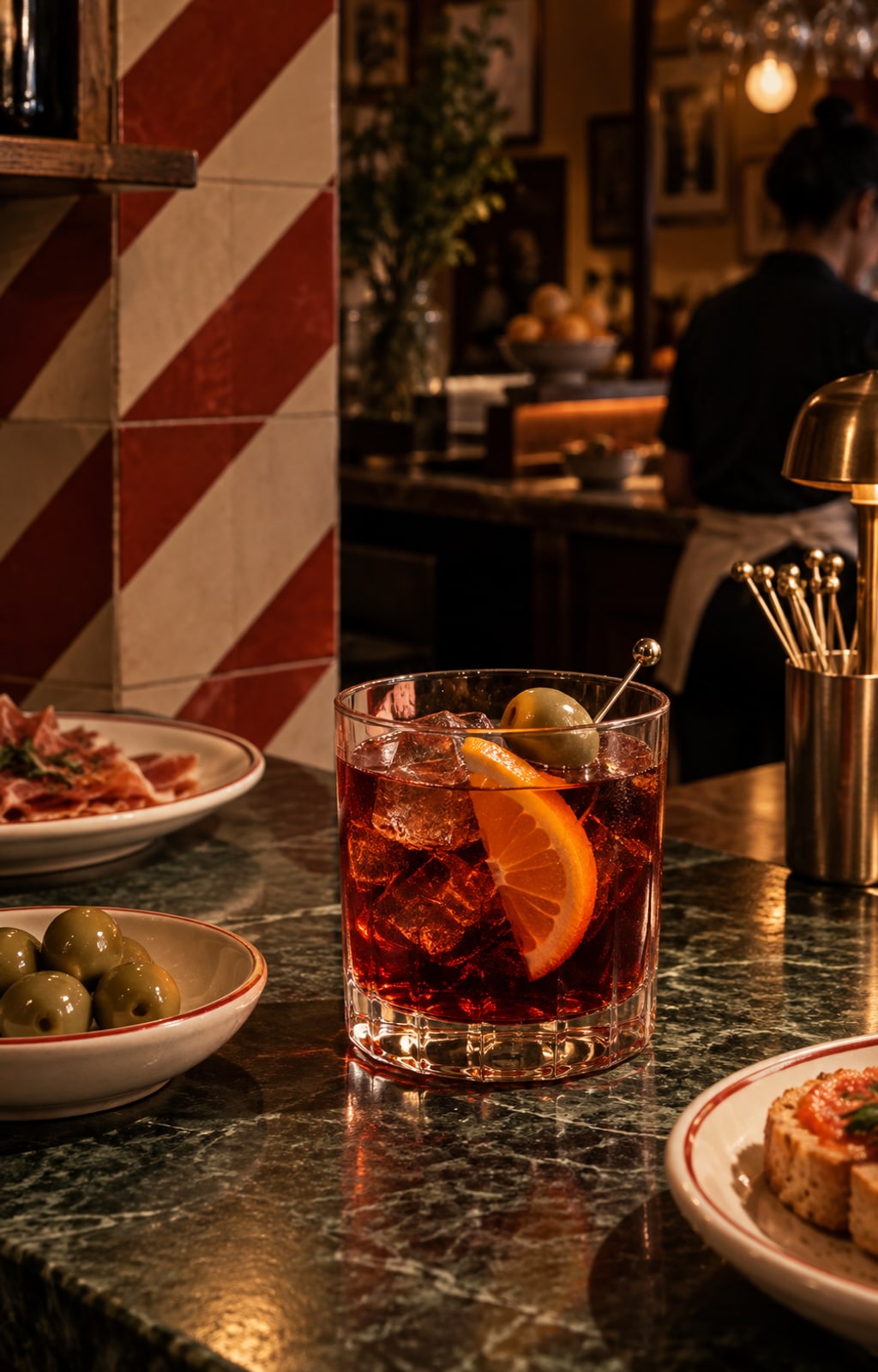 Vermouth poured at the bar