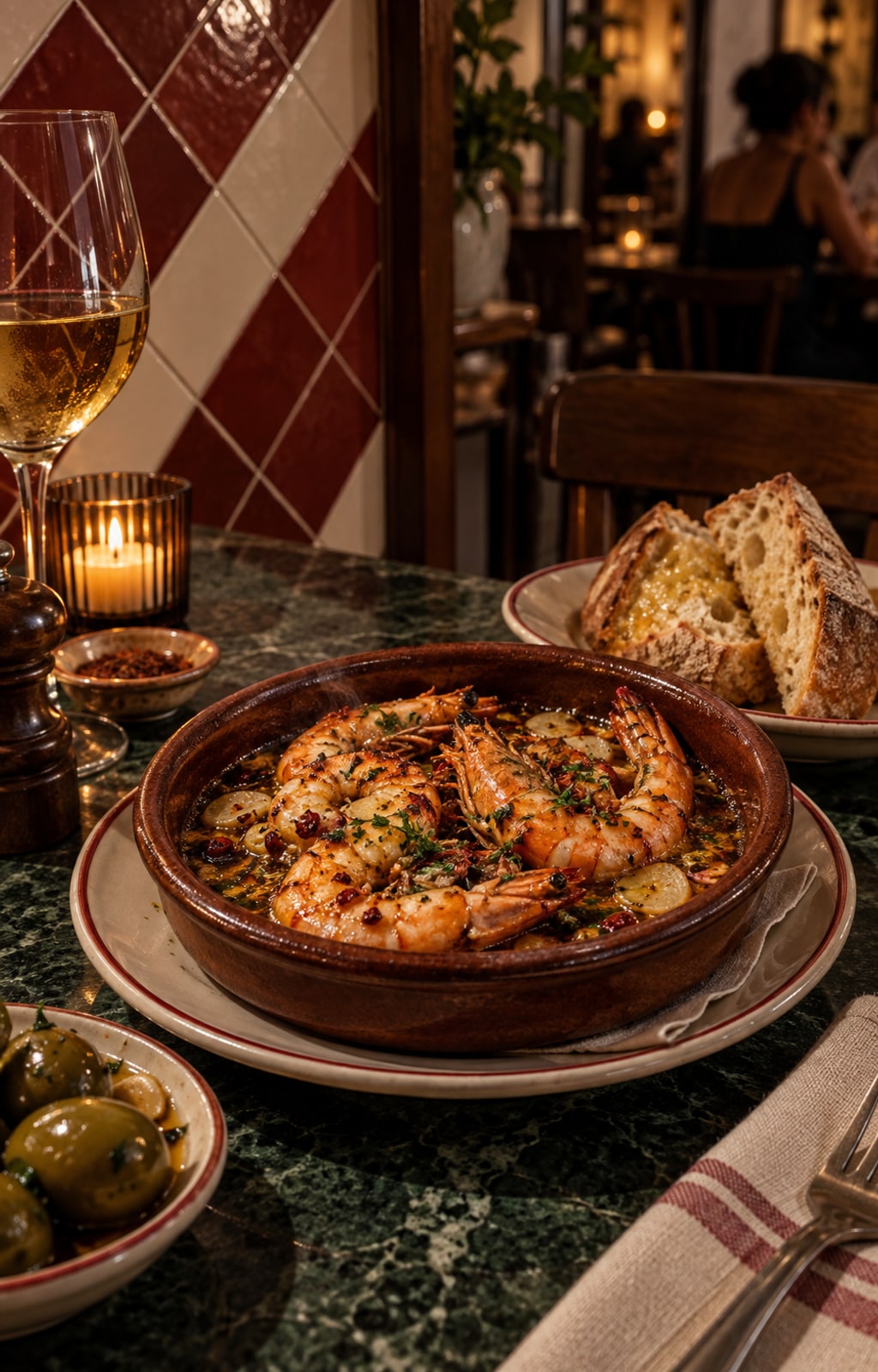 Garlic prawns